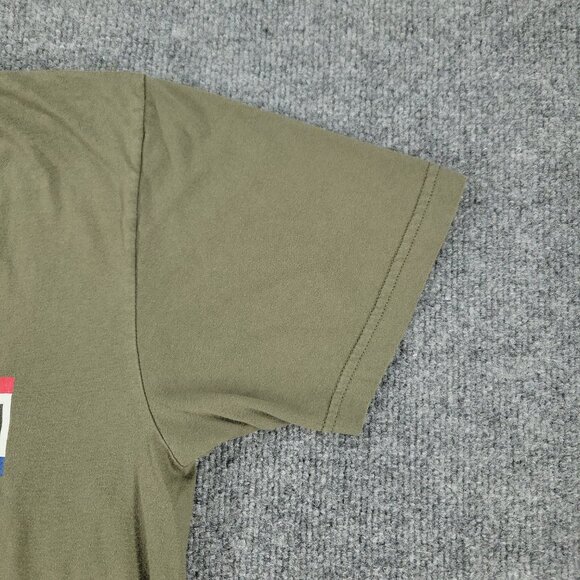 American Veteran Shirt Men's Large Green Military Graphic Crew Neck Short Sleeve - Picture 5 of 14